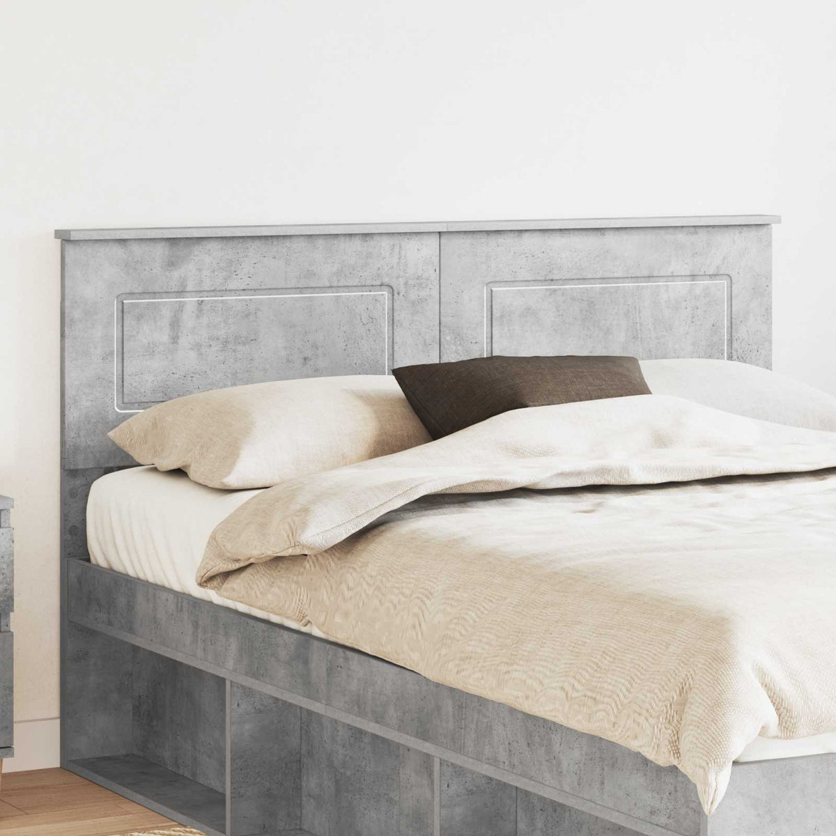 Headboard Engineered wood Concrete Grey 140 cm