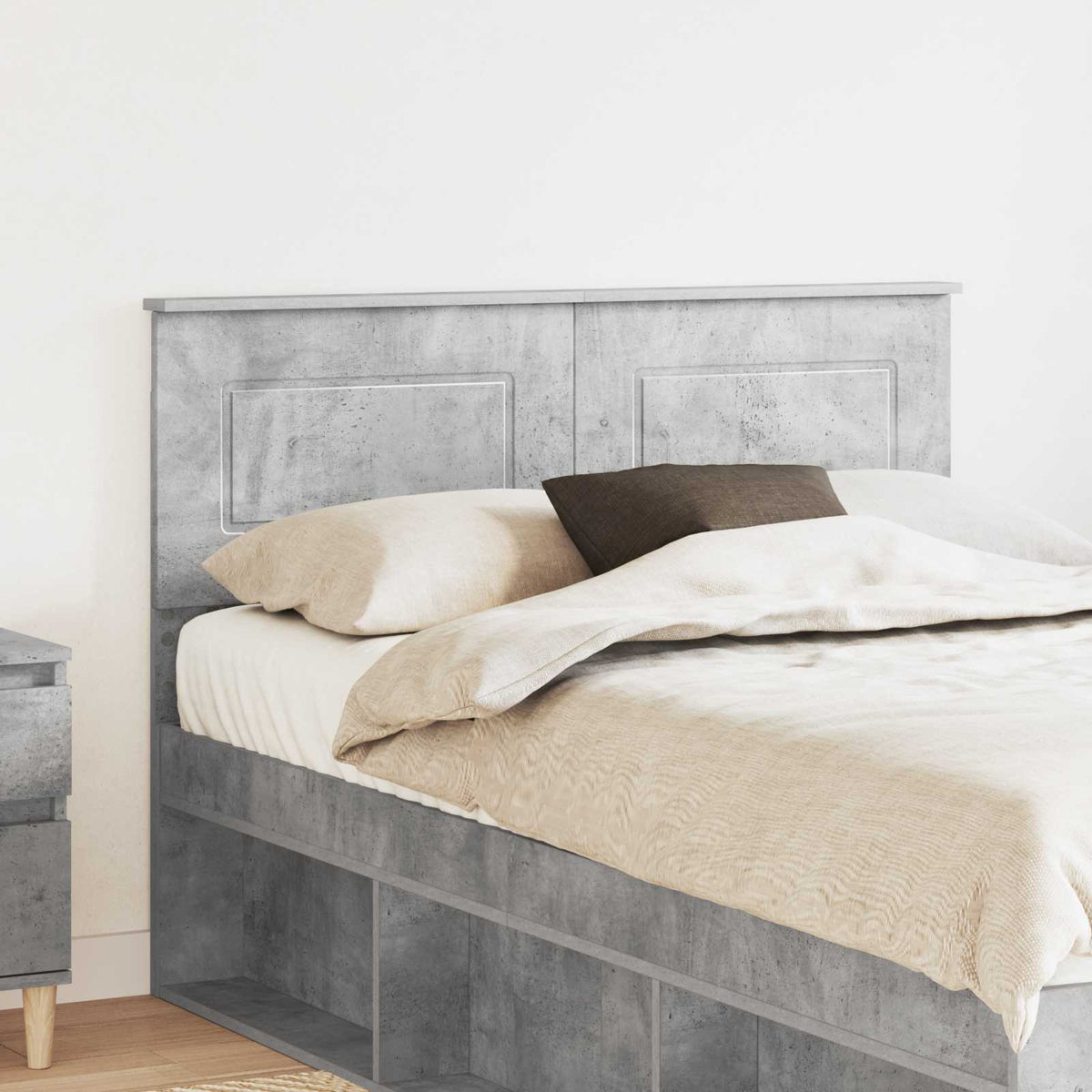 Headboard Engineered wood Concrete Grey 135 cm