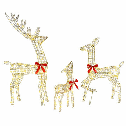 Reindeer Family 3 pcs 300 LEDs Warm white 67 x 26 x 127 cm PET Gold PET