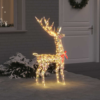 3D Christmas Reindeer LOVIISA 140 LEDs Warm White Height 128 cm 41 cm Iridescent PET