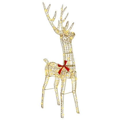 3D Christmas Reindeer LOVIISA 140 LEDs Warm White Height 128 cm 41 cm Gold PET