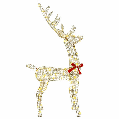 3D Christmas Reindeer LOVIISA 140 LEDs Warm White Height 128 cm 41 cm Gold PET