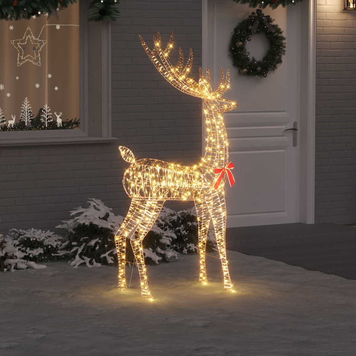 3D Christmas Reindeer LOVIISA 250 LEDs Warm White Height 180 cm 91 cm 32 cm Gold PET