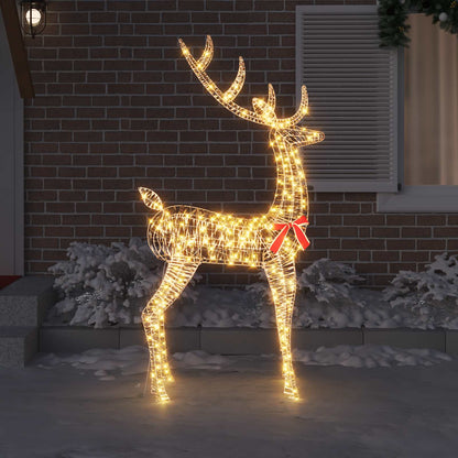 3D Christmas Reindeer LOVIISA 250 LEDs Warm White Height 180 cm 91 cm 32 cm Gold PET