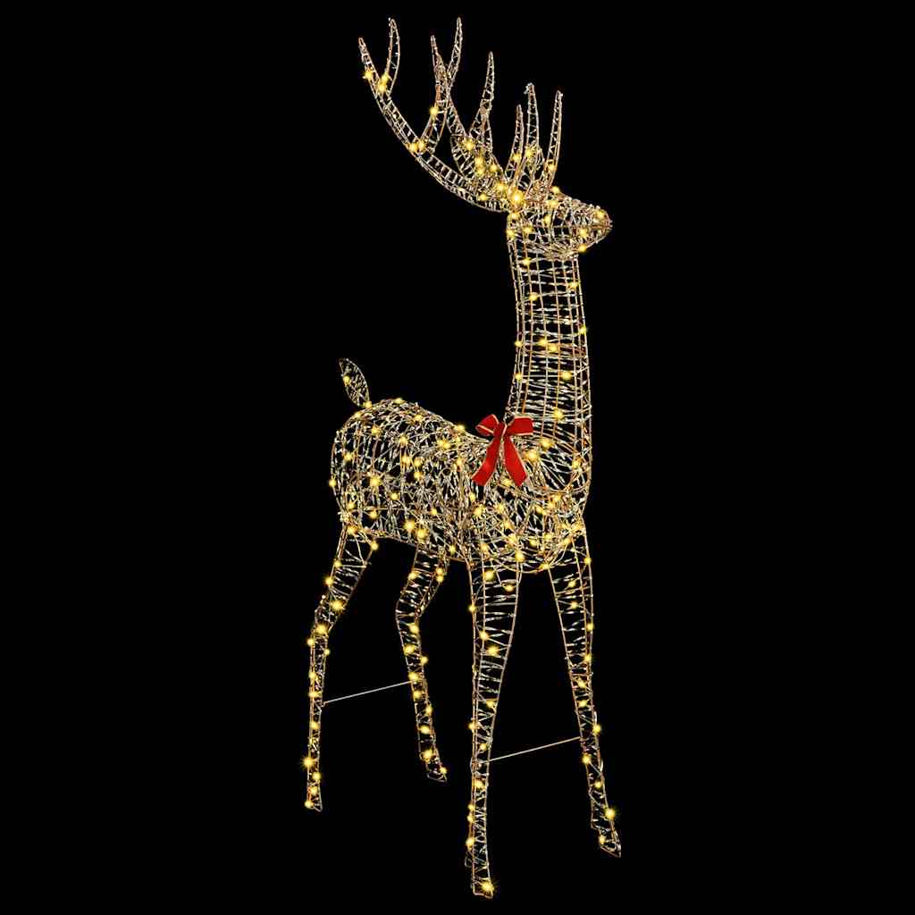3D Christmas Reindeer LOVIISA 250 LEDs Warm White Height 180 cm 91 cm 32 cm Gold PET