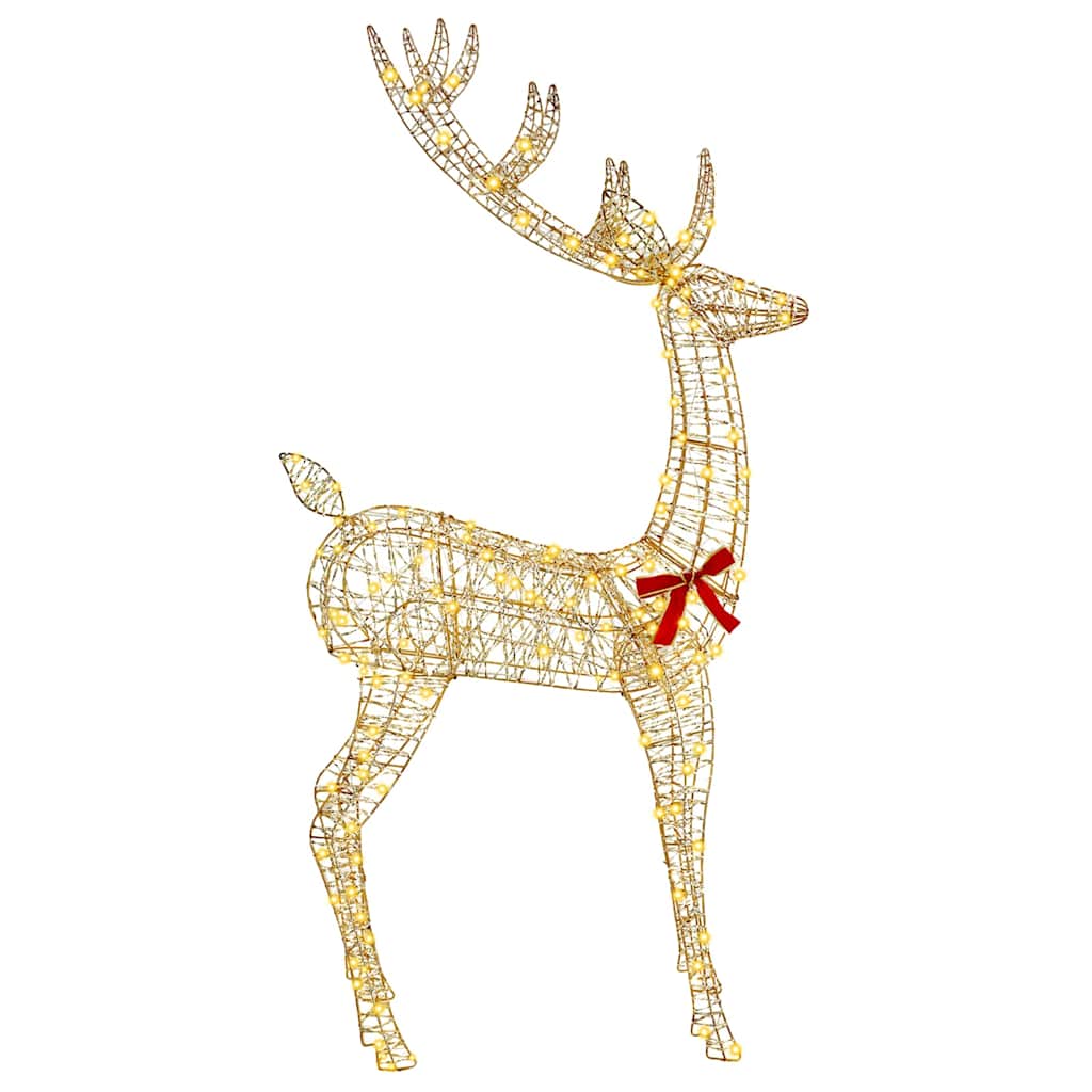 3D Christmas Reindeer LOVIISA 250 LEDs Warm White Height 180 cm 91 cm 32 cm Gold PET