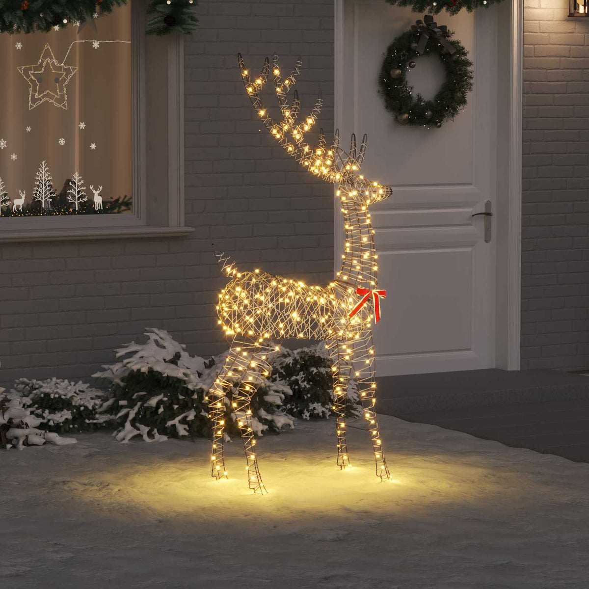 3D Christmas Reindeer LOVIISA 250 LEDs Warm White Height 180 cm 96 cm 40 cm Rattan