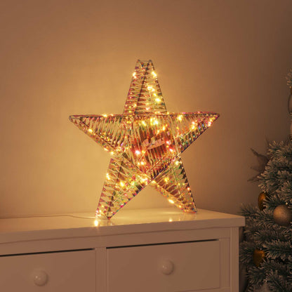 3D Christmas Star Warm White 55 x 52.5 x 10 cm Iridescent PET