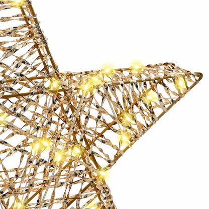 3D Christmas Star Warm White 55 x 52.5 x 10 cm Gold PET