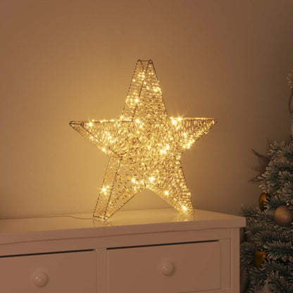 3D Christmas Star Warm White 55 x 52.5 x 10 cm Gold PET