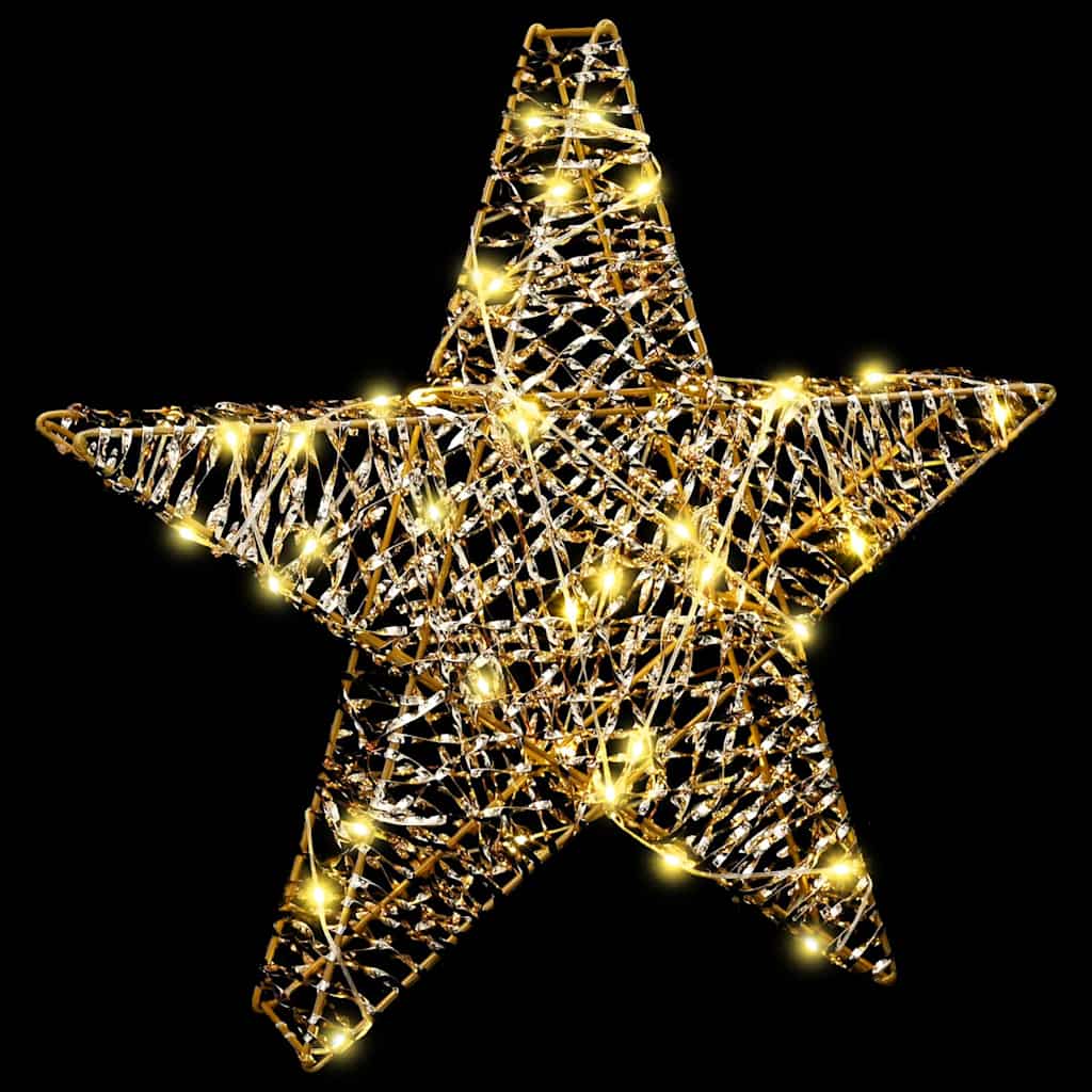 3D Christmas Star Warm White 55 x 52.5 x 10 cm Gold PET