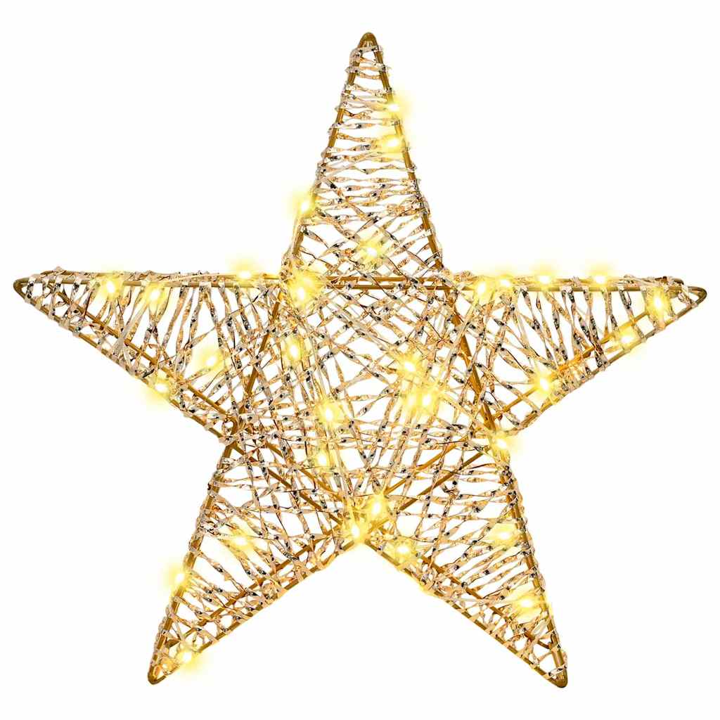 3D Christmas Star Warm White 55 x 52.5 x 10 cm Gold PET