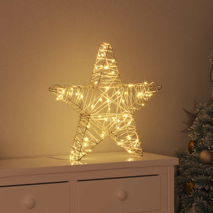 3D Christmas Star Warm White 55 x 52.5 x 10 cm Rattan