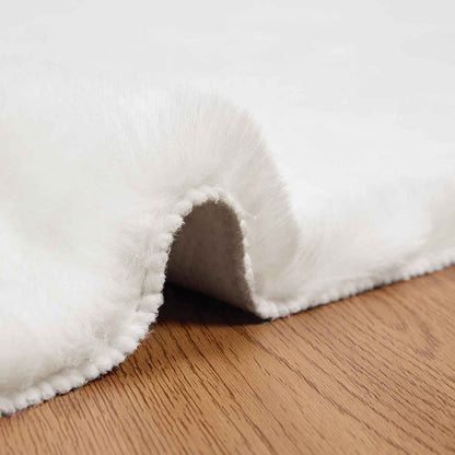 Anti-Slip Faux Rabbit Fur Rug OLITE White 160 x 230 cm