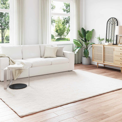 Anti-Slip Faux Rabbit Fur Rug OLITE Polyester Cream 200 x 280 cm