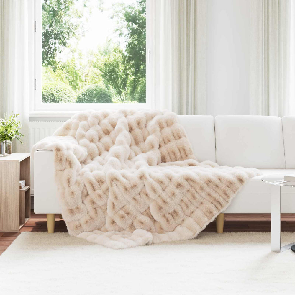 vidaXL Anti-Slip Faux Rabbit Fur Blanket Olite 150 x 220 cm