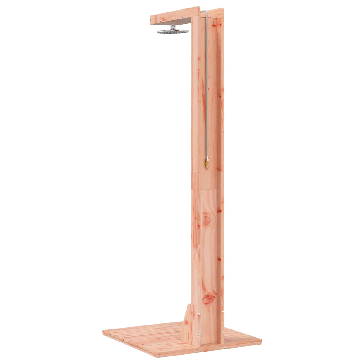 Outdoor Shower 210 cm Solid Pine Wood and Stainless Steel Natural douglas