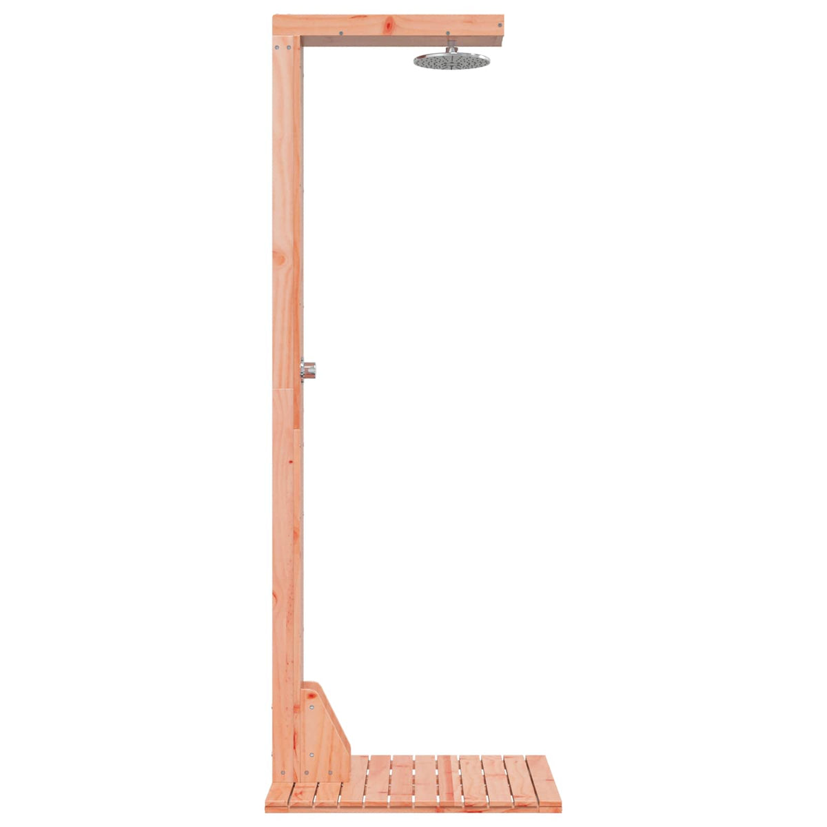 Outdoor Shower 210 cm Solid Pine Wood and Stainless Steel Natural douglas