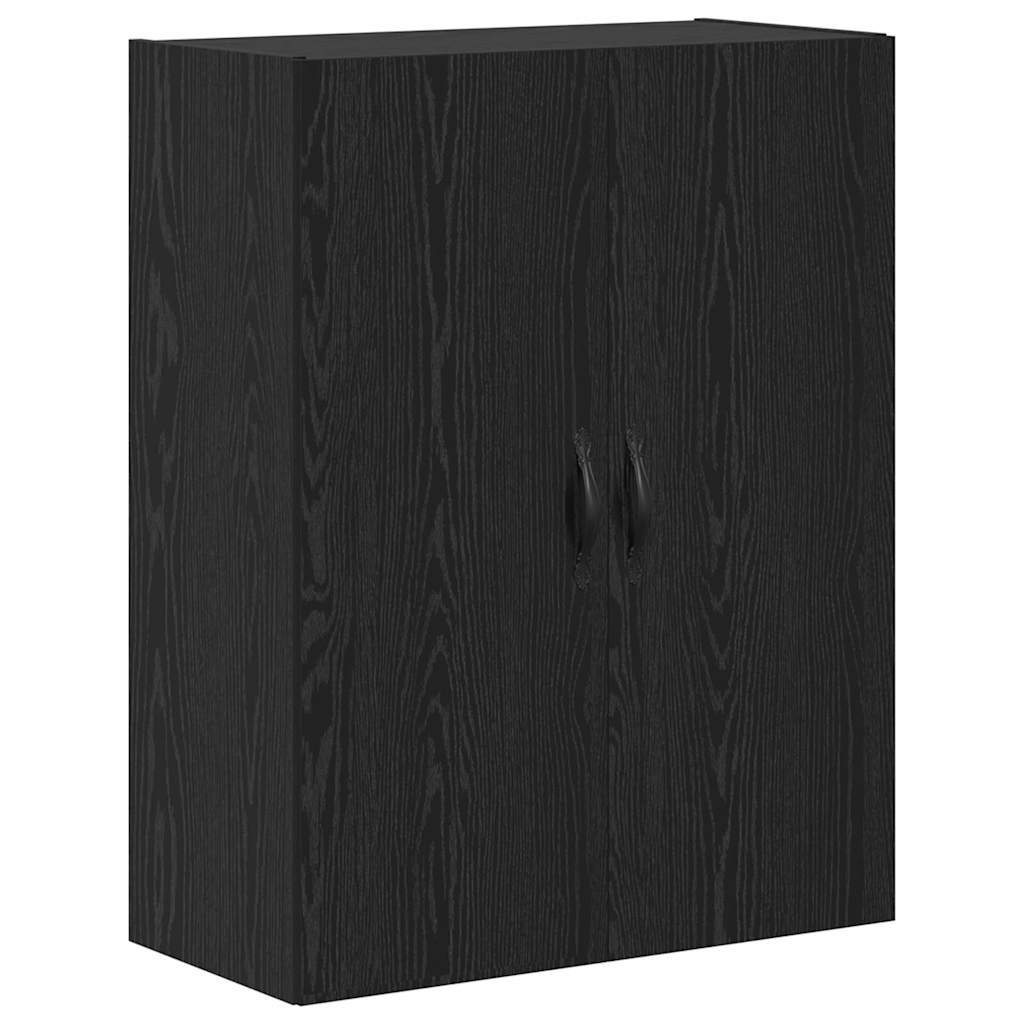 Highboard 69.5x34x180 cm Engineered Wood 2 Glass Doors Black oak