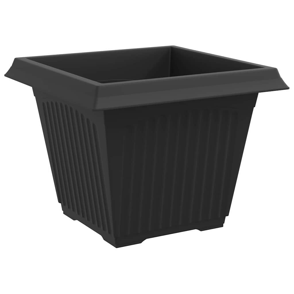 Square Flower Pot Plastic Black 6 pcs 43 cm 33.5 cm 43 cm