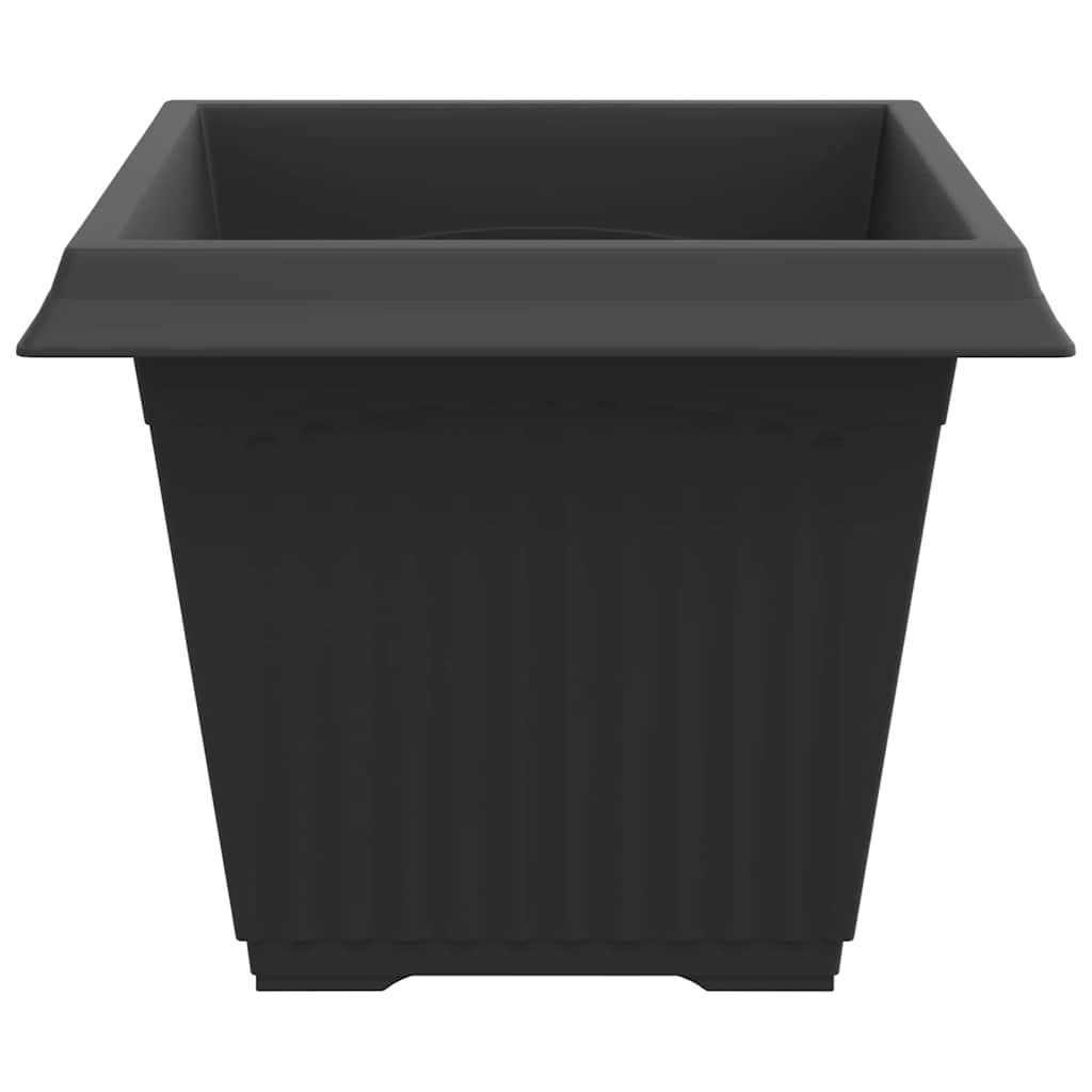 Square Flower Pot Plastic Black 6 pcs 43 cm 33.5 cm 43 cm