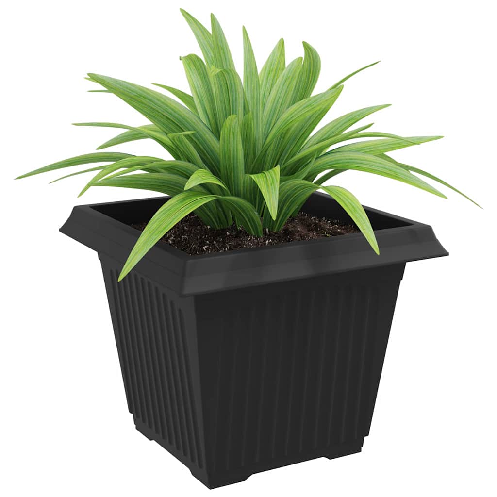 Square Flower Pot Plastic Black 6 pcs 43 cm 33.5 cm 43 cm