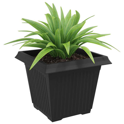 Square Flower Pot Plastic Black 6 pcs 43 cm 33.5 cm 43 cm