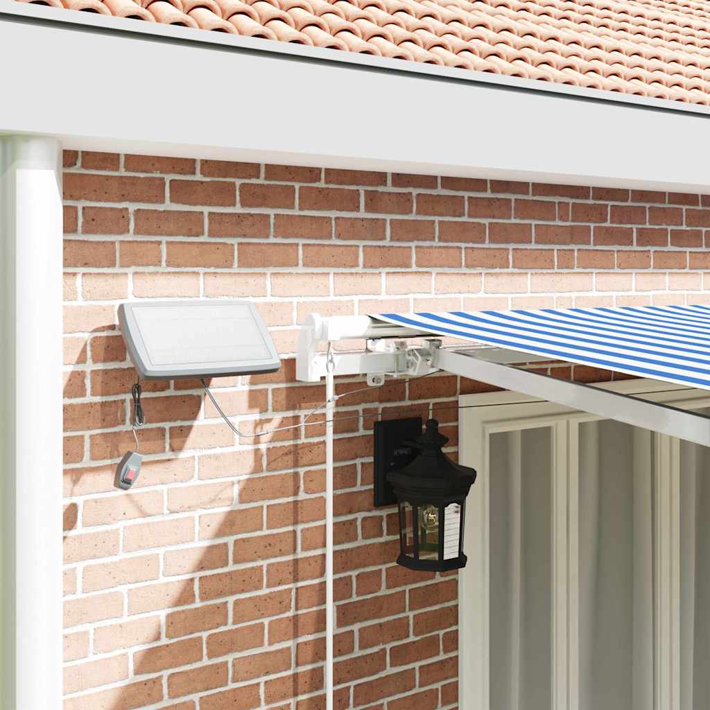 vidaXL Retractable Awning Blue and White 600 x 300 cm 4