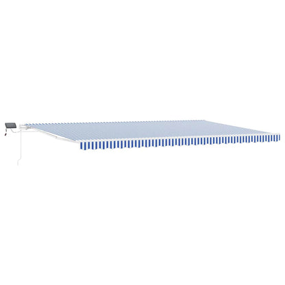 vidaXL Retractable Awning Blue and White 600 x 300 cm 2