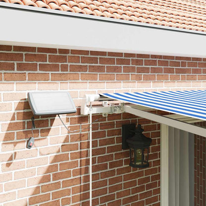 vidaXL Retractable Awning Blue and White 500 x 300 cm 4