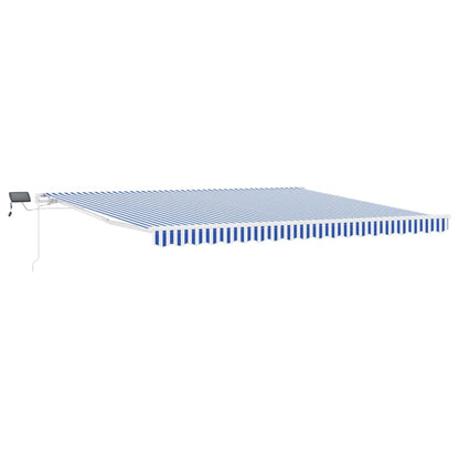 vidaXL Retractable Awning Blue and White 500 x 300 cm 2