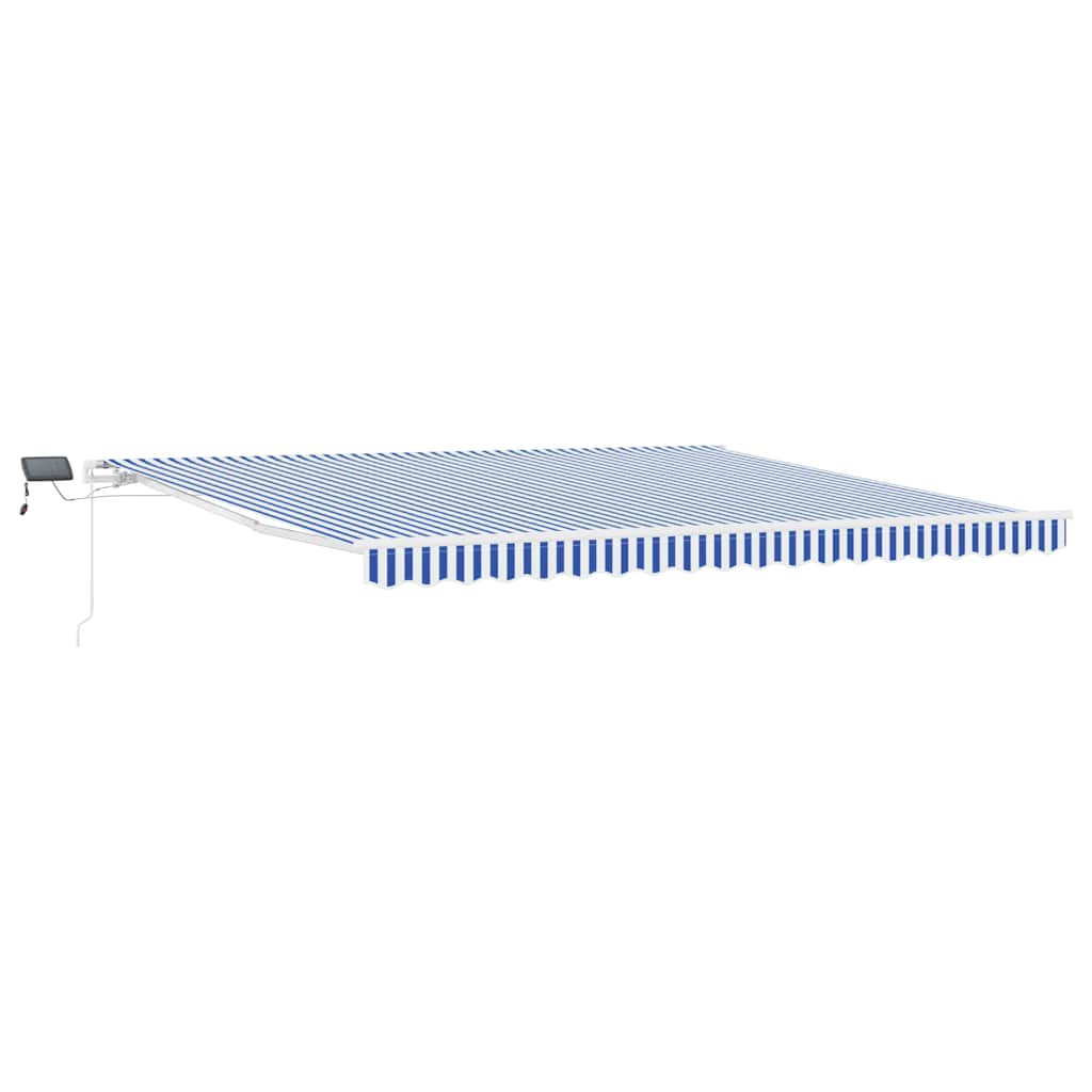 vidaXL Retractable Awning Blue and White 450 x 300 cm 2