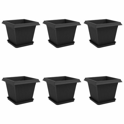 Plant Pots Plastic Black 6 pcs 33 cm 26 cm 33 cm