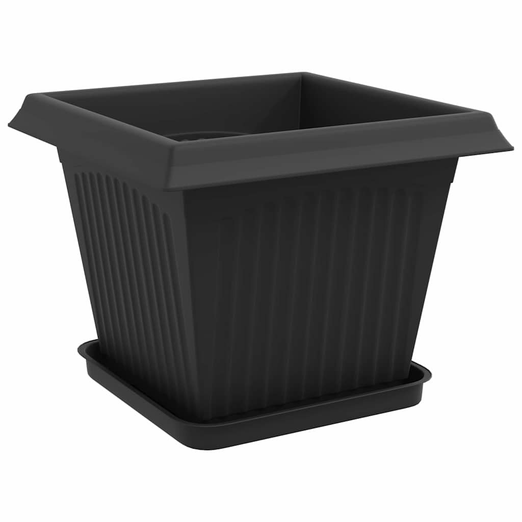 Plant Pots Plastic Black 6 pcs 33 cm 26 cm 33 cm