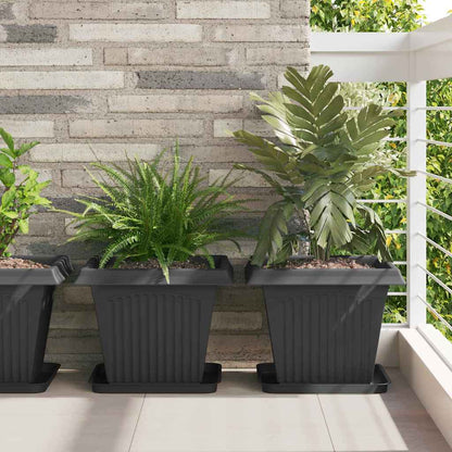 Plant Pots Plastic Black 6 pcs 38 cm 30 cm 38 cm