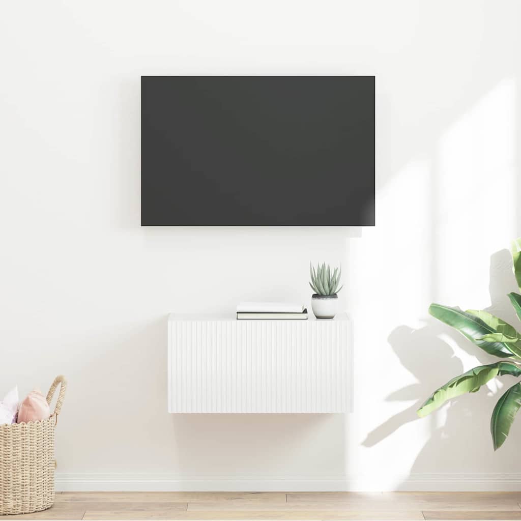 TV Wall Cabinet Engineered Wood 60 x 31 x 29.5 cm High gloss white