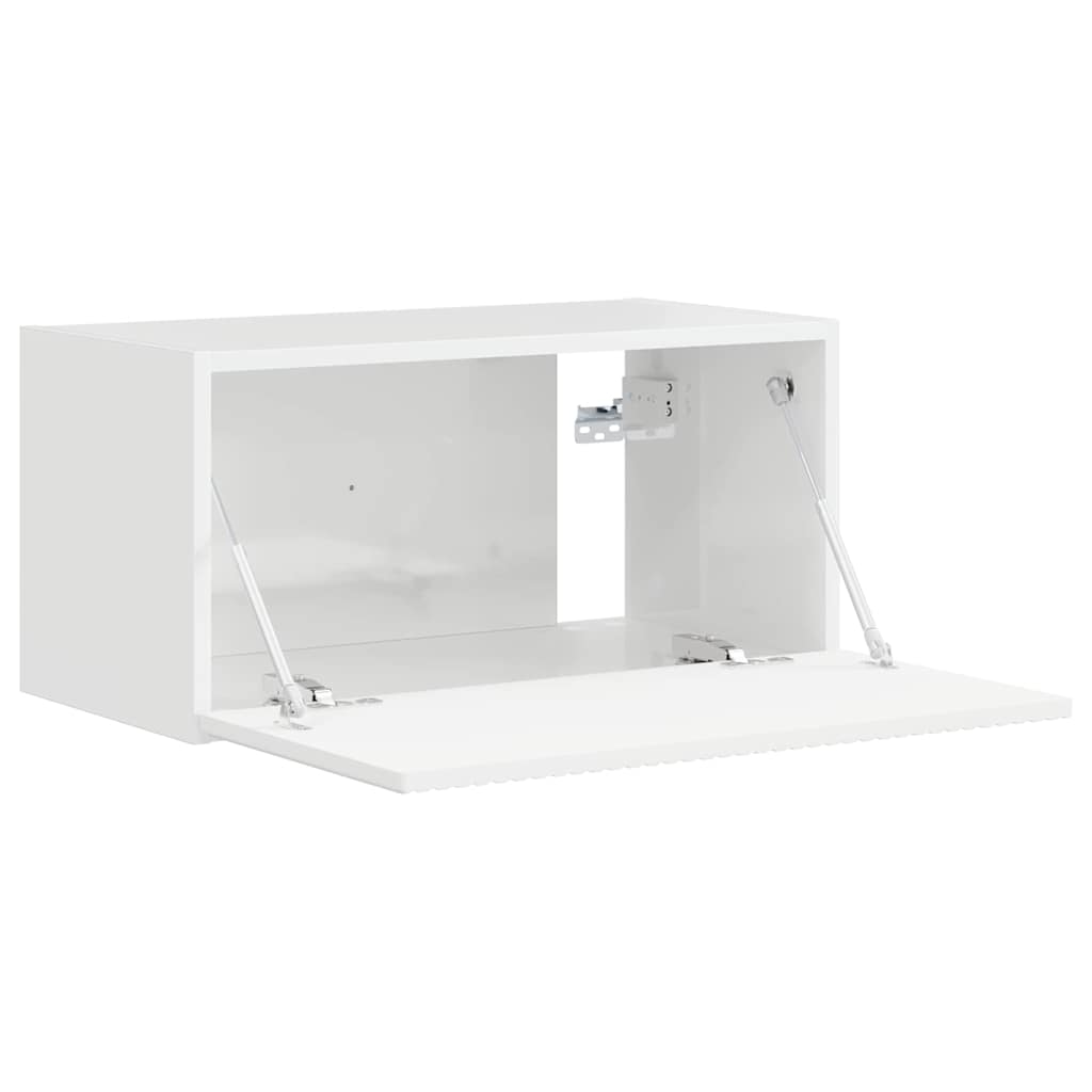 TV Wall Cabinet Engineered Wood 60 x 31 x 29.5 cm High gloss white