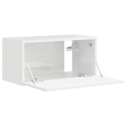 TV Wall Cabinet Engineered Wood 60 x 31 x 29.5 cm High gloss white