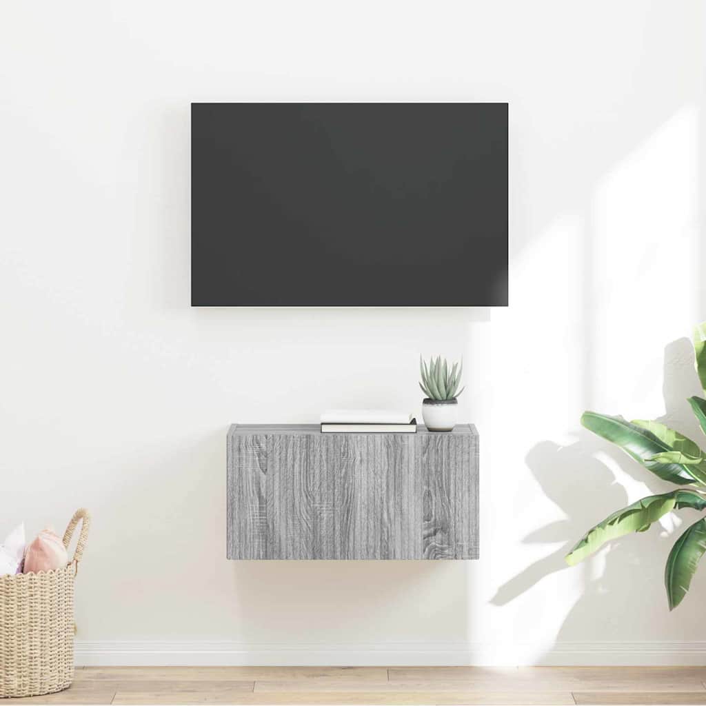 TV Wall Cabinet Engineered Wood 60 x 31 x 29.5 cm Grey sonoma