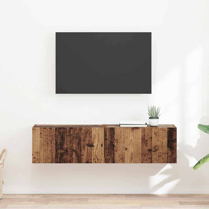 TV Wall Cabinet Engineered Wood 2 pcs 60 x 31 x 29.5 cm Old wood