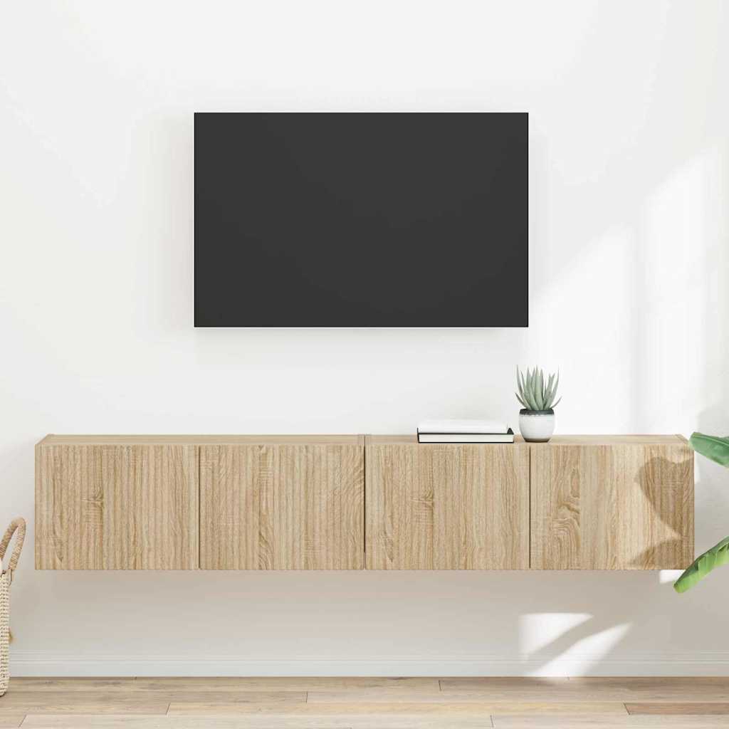 TV Wall Cabinet Engineered Wood 2 pcs 78.5 x 31 x 29.5 cm Sonoma oak