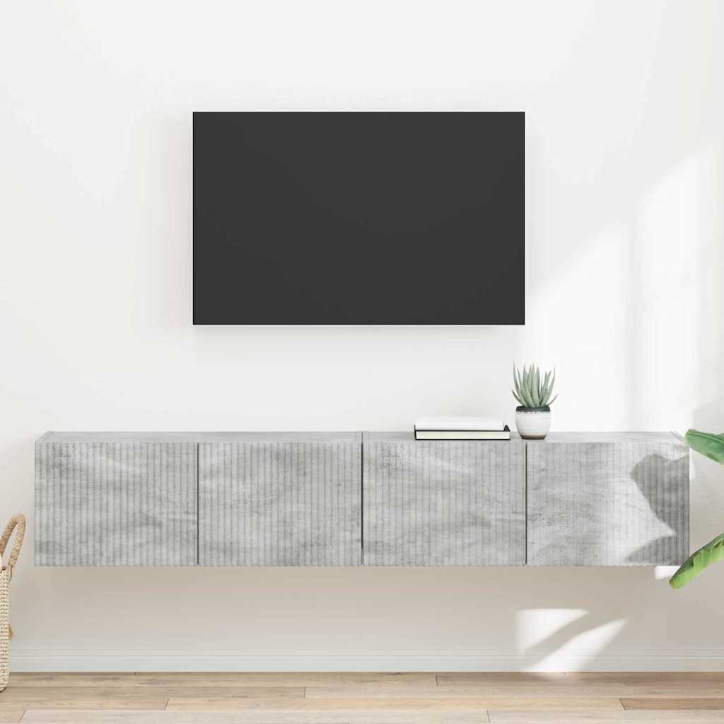 TV Wall Cabinet Engineered Wood 2 pcs 78.5 x 31 x 29.5 cm Concrete grey