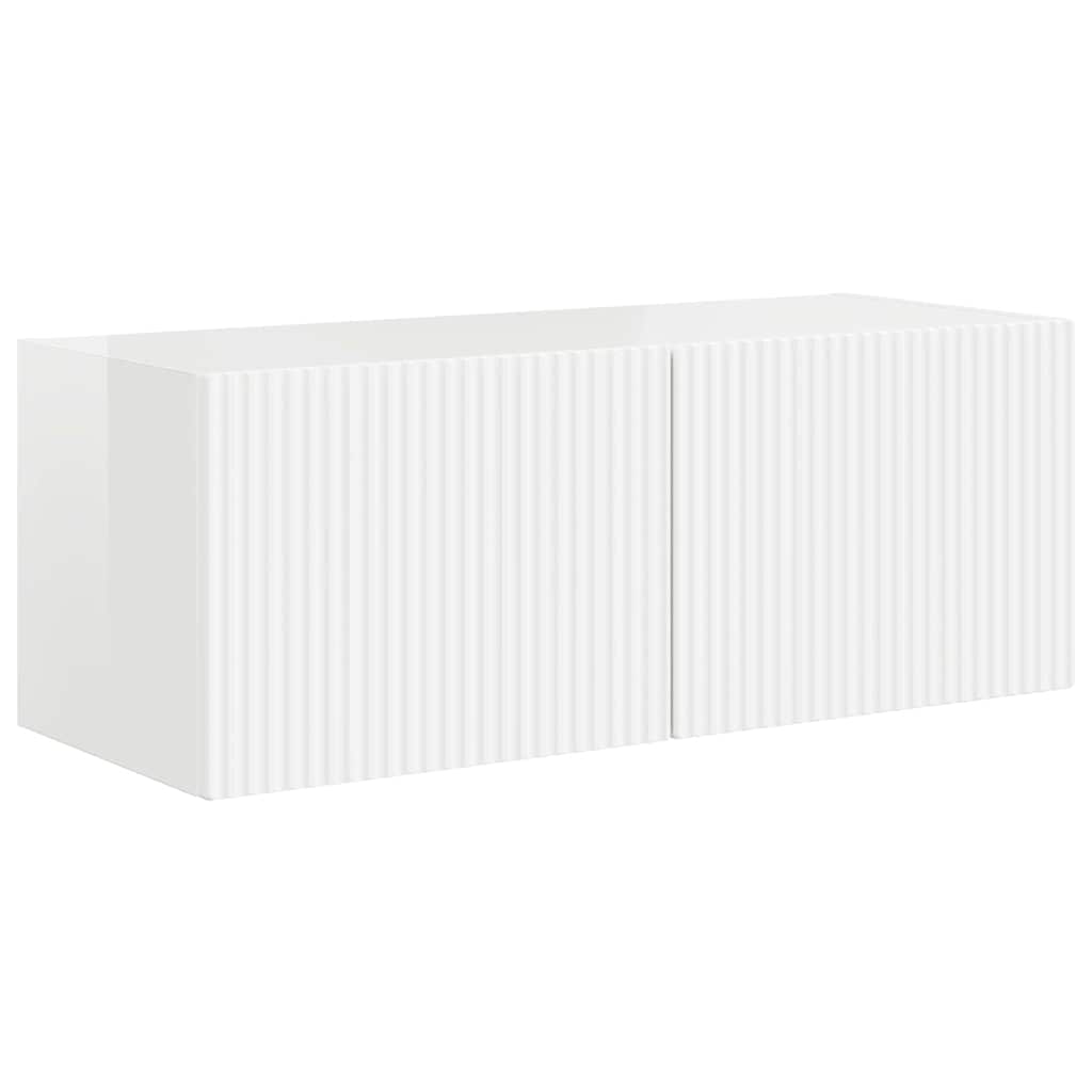 TV Wall Cabinet Engineered Wood 2 pcs 78.5 x 31 x 29.5 cm High gloss white