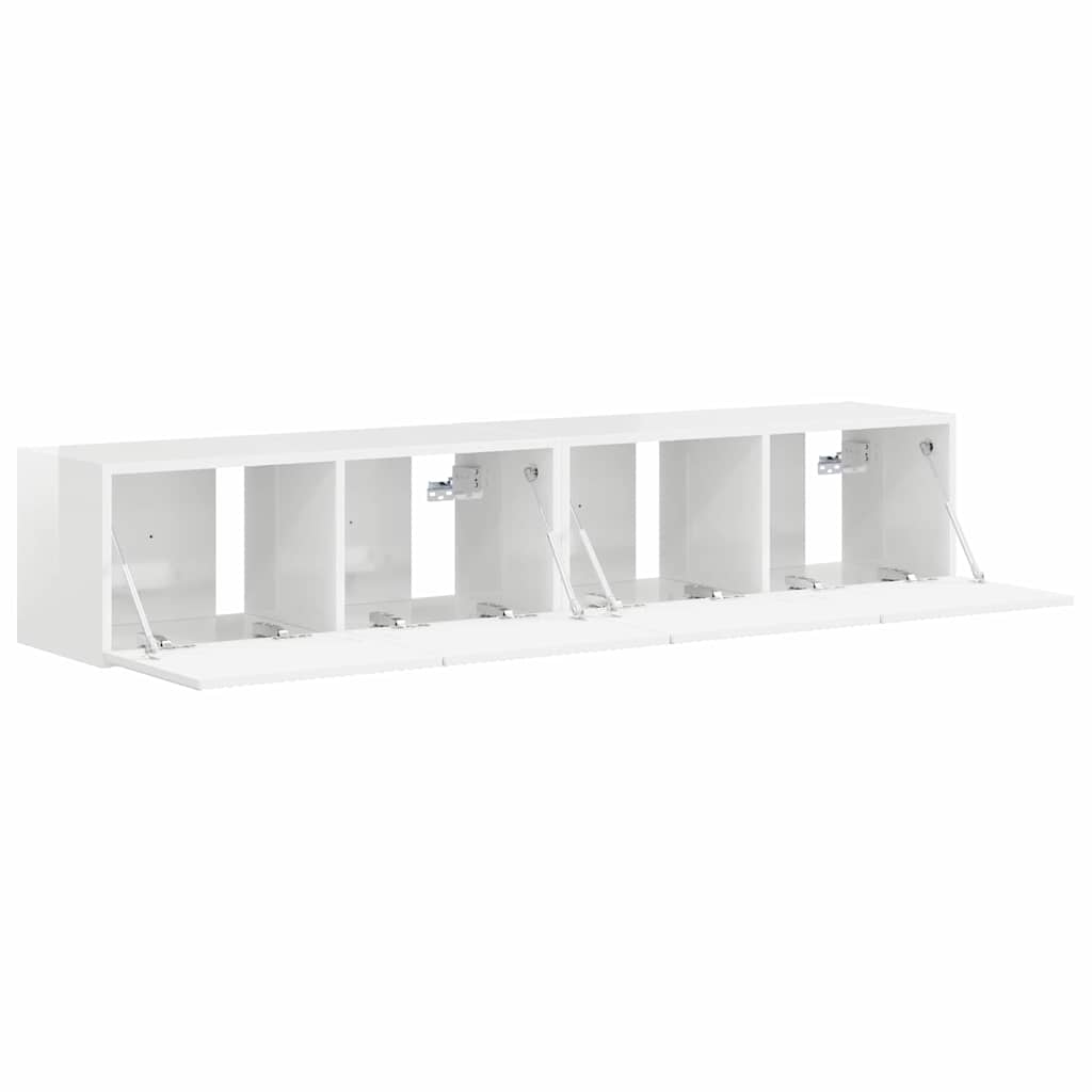TV Wall Cabinet Engineered Wood 2 pcs 78.5 x 31 x 29.5 cm High gloss white