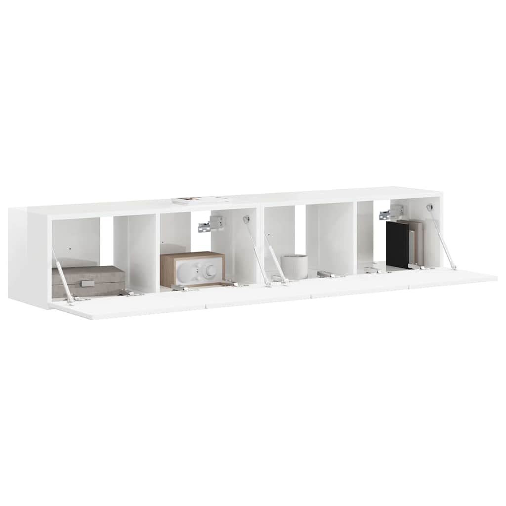 TV Wall Cabinet Engineered Wood 2 pcs 78.5 x 31 x 29.5 cm High gloss white