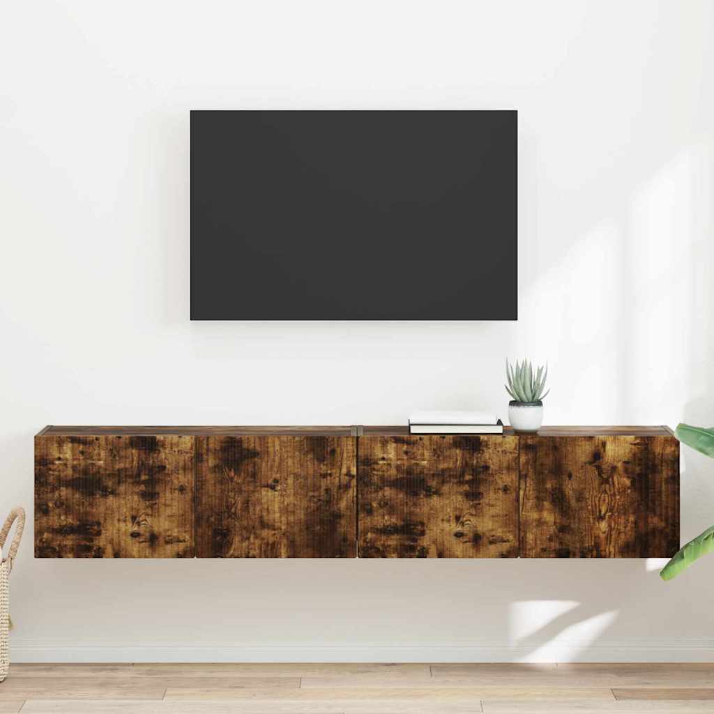 TV Wall Cabinet Engineered Wood 2 pcs 78.5 x 31 x 29.5 cm Smoked oak