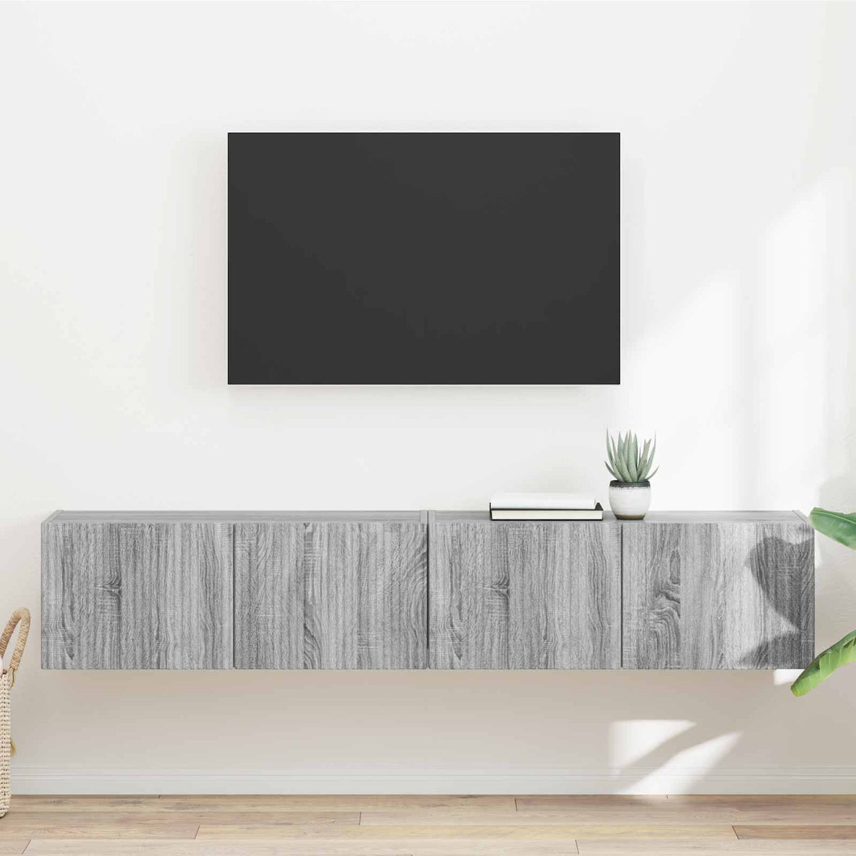 TV Wall Cabinet Engineered Wood 2 pcs 78.5 x 31 x 29.5 cm Grey sonoma