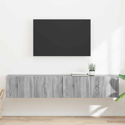 TV Wall Cabinet Engineered Wood 2 pcs 78.5 x 31 x 29.5 cm Grey sonoma