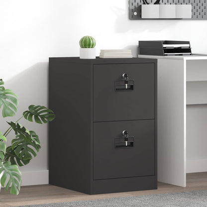 File Cabinet Cold-Rolled Steel Width 44 cm Black 74.5 cm
