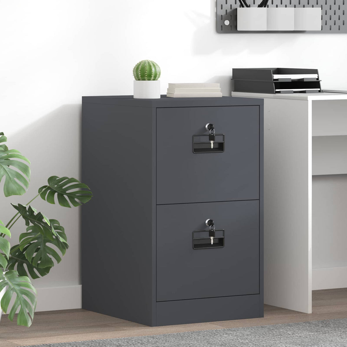 File Cabinet Cold-Rolled Steel Width 44 cm Anthracite 74.5 cm